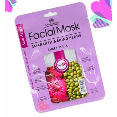 Facial Mask Amaranth & Mung Beans Sheet Mask saffronskins.com™ 