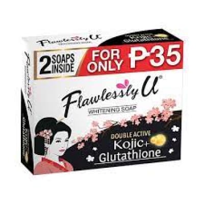 Flawlessly Whitening Soap Double Active Kojic + Glutathione 