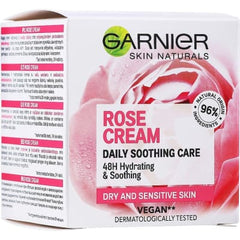 Garnier Rose Cream Daily Soothing Care Dry Sensitive Skin saffronskins.com 