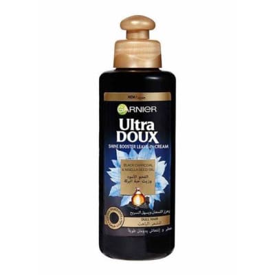 Garnier Ultra Doux Black Charcoal & Nigella Seed Oil Shine Booster Leave-In Cream 150ml saffronskins.com 