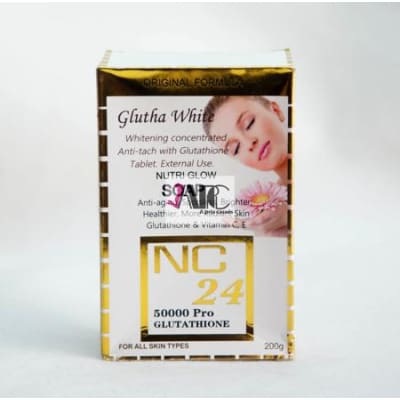 Glutha White NC 24 50000 Pro Gluthathione Nutri Glow Soap 200g saffronskins.com™ 
