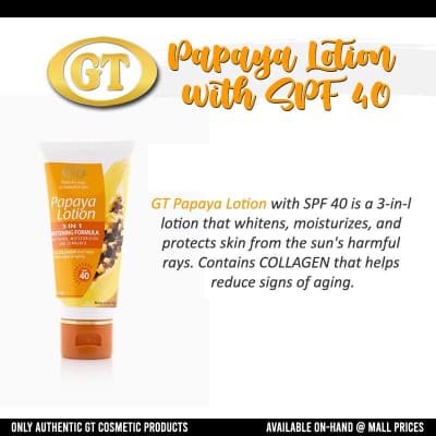 GT Papaya Lotion 3 In 1 Whitening Formula Spf 40 75ml saffronskins.com 