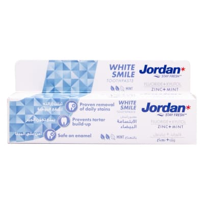 Jordan White Smile Mint Toothpaste 75ml saffronskins.com™ 