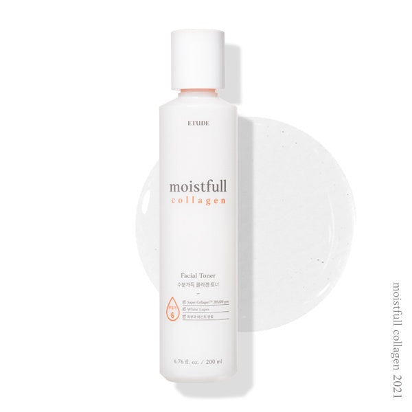 Etude Moistfull Collagen Facial Toner 200ml - Moistfull Recharge for Moisturized and Bouncy Skin
