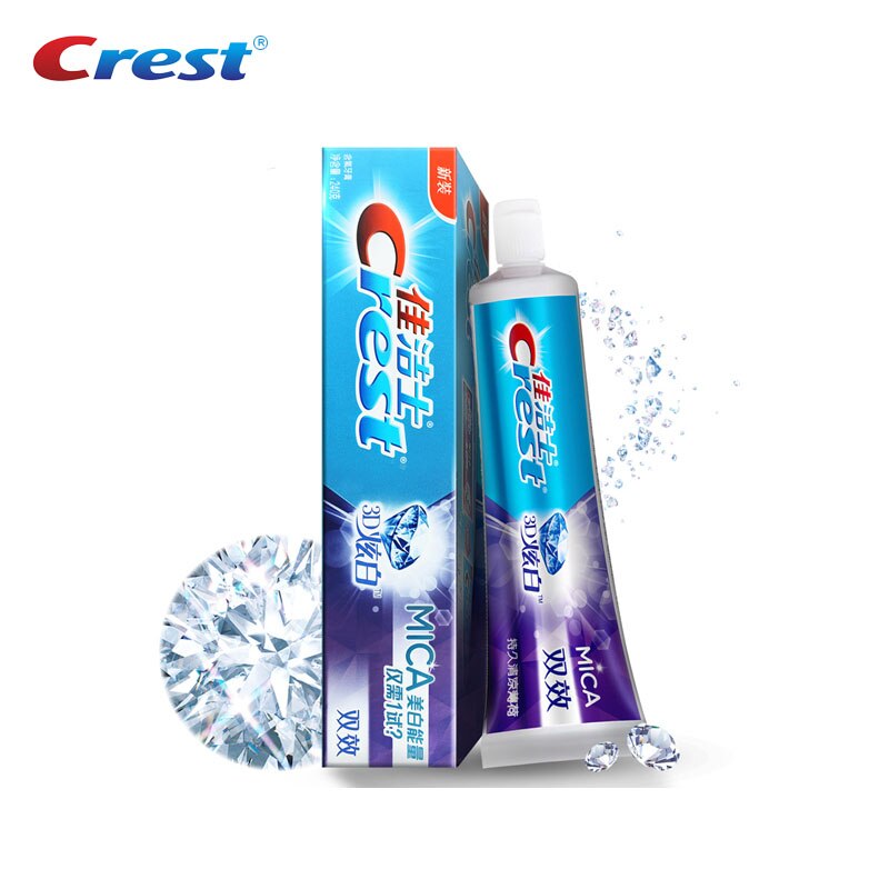 Crest Toothpaste White Mica Double-Effect Fluoride Whitening Toothpastes Long Lasting Mint Flavor Charcoal Toothpaste 120g