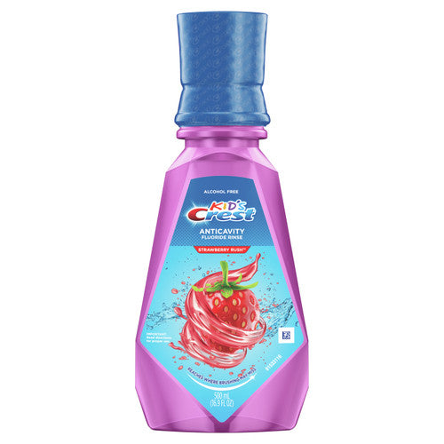 Crest, Kids, Anticavity Fluoride Rinse, Alcohol Free, Strawberry Rush, 500 ml