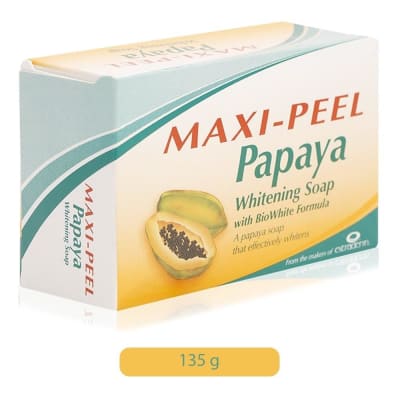 Maxi-Peel Papaya Whitening Soap 135gm saffronskins.com 