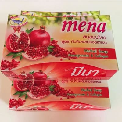 Mena Herbal Soap Pomegranate & Collagen saffronskins.com™ 