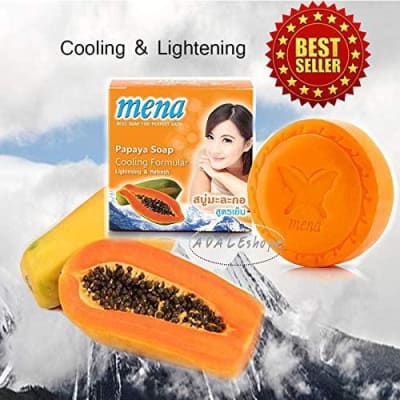 Mena Papaya Soap Cooling Formula saffronskins.com 