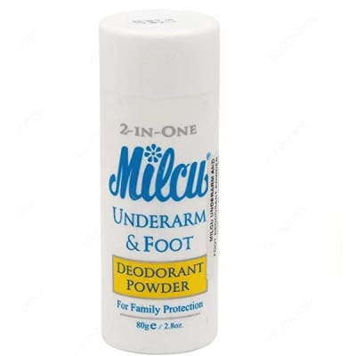 Milcu Underarm & Foot Deodorant Powder 80gm saffronskins.com 