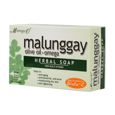 Moringa Malunggay Olive Oil Omega Herbal Skin Lightening Anti-Aging Soap 135g saffronskins.com 