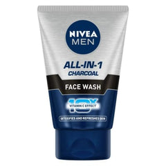 NIVEA MEN ALL IN ONE FACE WASH CHARCOAL 50GM saffronskins 