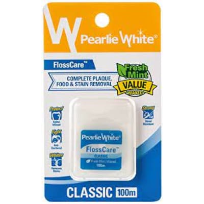 W Pearlie White Floss Care Fresh Mint / Waxed Classic 100m
