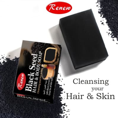 Renew Black Seed Hair & Body Soap saffronskins.com 