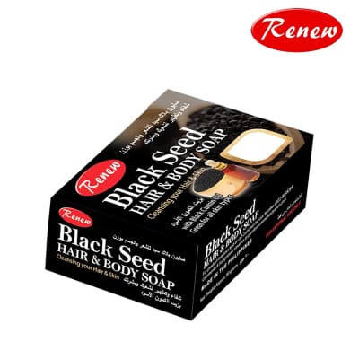 Renew Black Seed Hair & Body Soap saffronskins.com 