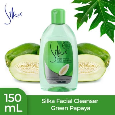 Silka Green Papaya Skin Whitening Facial Cleanser (150 ml) saffronskins 