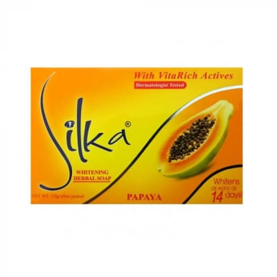 Silka Whitening Herbal Soap with vita rich activities 135g saffronskins 