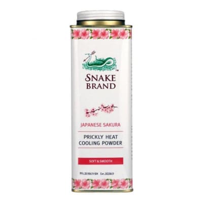 Snake Brand Japanese Sakura Prickly Heat Cooling Powder Soft & Smooth 280gm saffronskins 