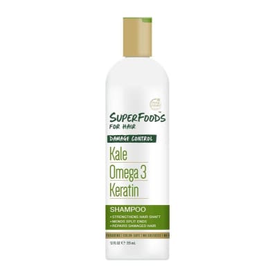 Superfood Damage Control Kale Omega 3 Keratin Shampoo 355ml saffronskins.com™ 