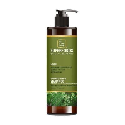 SuperFoods Kale Damage Detox Shampoo 355ml saffronskins.com™ 