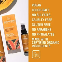 Superfoods Papaya Butter Frizz Control Hair Serum 60ml saffronskins.com™ 
