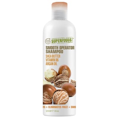 Superfoods Smooth Operator Shampoo Shea Butter Vitamin B6 Argan Oil 355ml saffronskins.com™ 