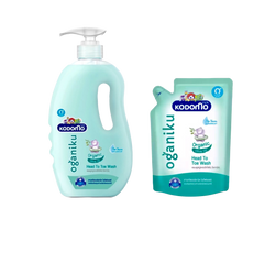 Kodomo Head To Toe Baby Wash 2in1, size 400ml,refill bag