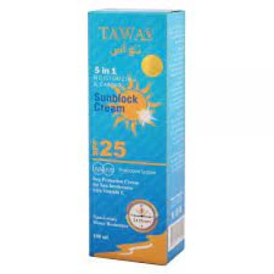 Tawas Moisturizing & Caring Sunblock Cream SPF25 -100ml - saffronskins.com