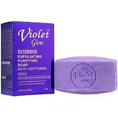 Violet Glow Extensive Exfoliating Purifying Skin Lightening Soap with Sweet Violet Flower Extract &Rice Bran Oil 7oz - saffronskins.com