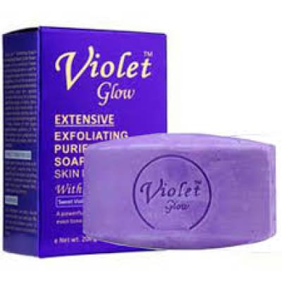 Violet Glow Extensive Exfoliating Purifying Skin Lightening Soap with Sweet Violet Flower Extract &Rice Bran Oil 7oz - saffronskins.com