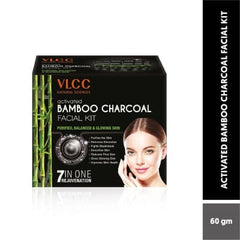 VLCC Activated Bamboo Charcoal Facial Kit For Purified- Balanced & Glowing Skin(60g) saffronskins 