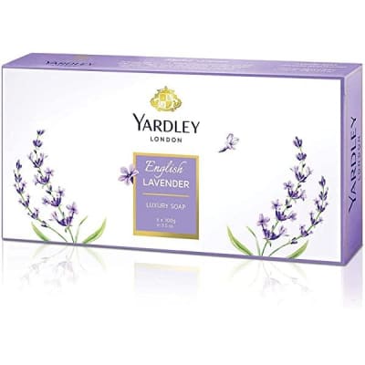 Yardley London English Lavender Soap, Long lasting, rich and creamy lather, beautiful scented fragrance, lavender colour, 100 gm , Pack of 3 saffronskins.com 