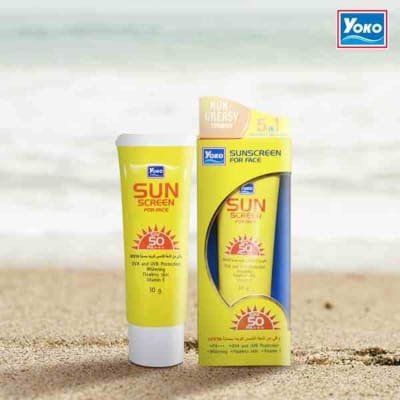 Yoko Sunscreen For Face Spf50 PA+++ 30gm saffronskins.com 